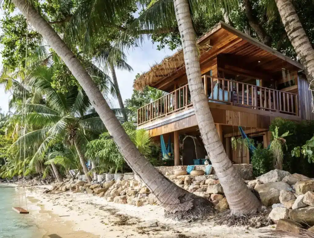 Ocean front accommodation in Thailand.